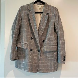 H&M Double Breasted Plaid Blazer, Size 10